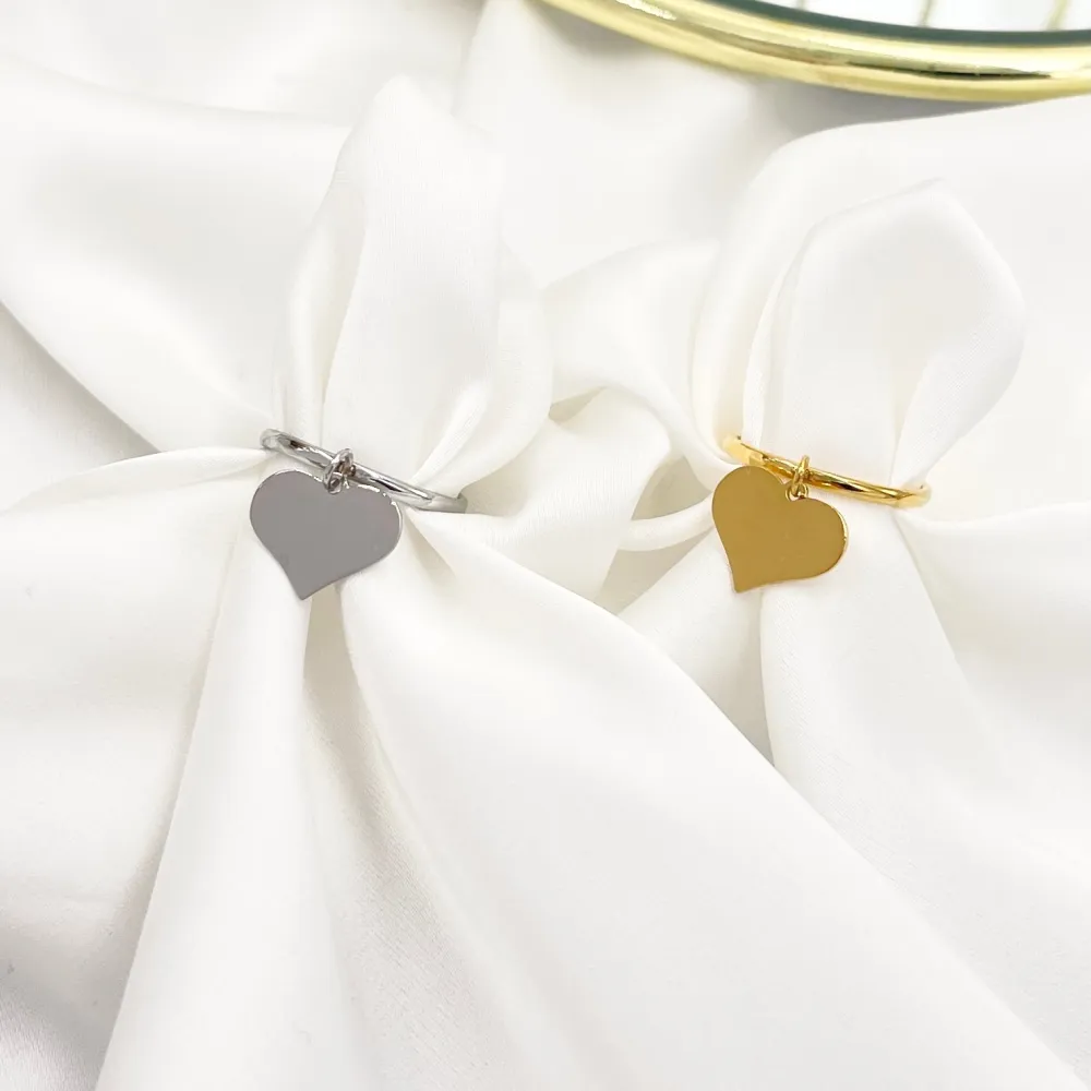 Cuore Pendente-Anello Regolabile in Acciaio - AAR-103-AA4551R