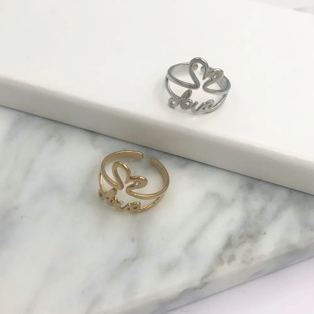 Scritte -36pz mix anelli regolabili in Acciaio - AAR104-A103