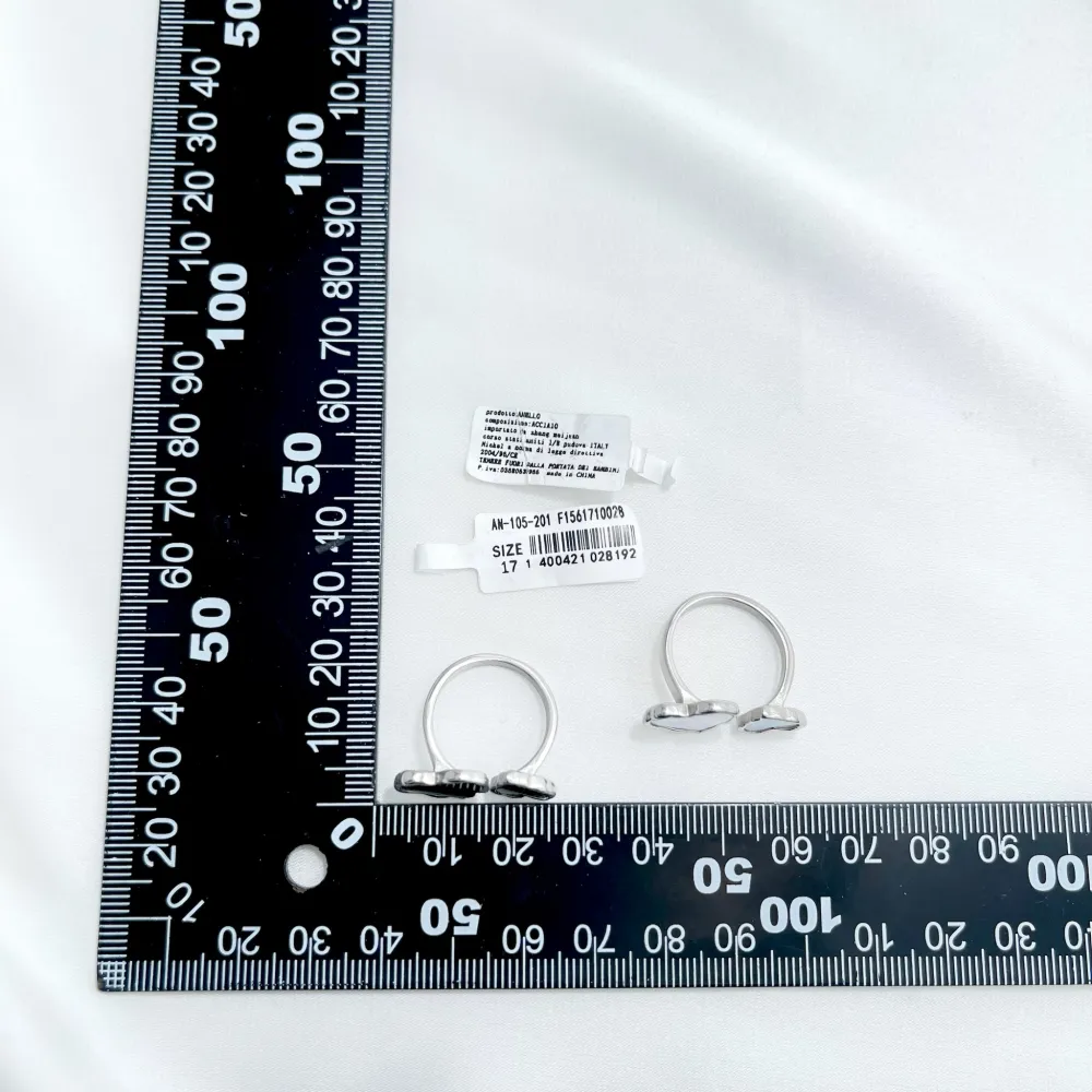 Doppio Cuore-Anello in Acciaio Regolabile - AAR-105-201