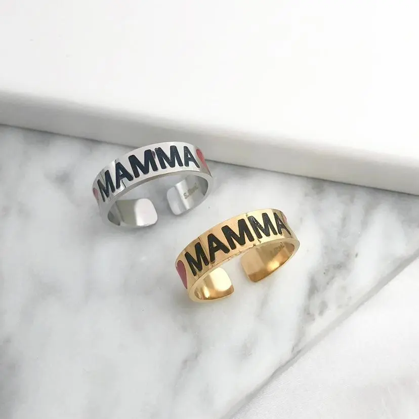 Scritte Smaltate-36Pz Anelli in Acciaio Regolabili - AAR413-736