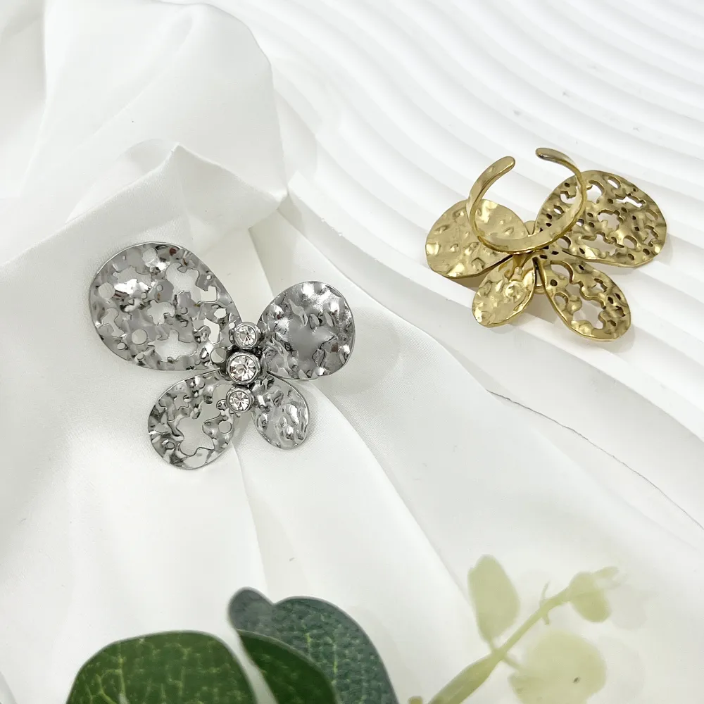 Farfalla-Anello Regolabile in Acciaio - AAR-759-08