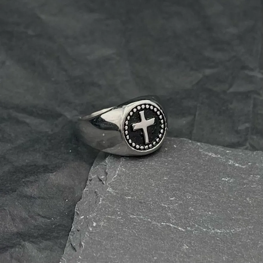 Croce-Anello in Acciaio con Misure - AAU-105-138