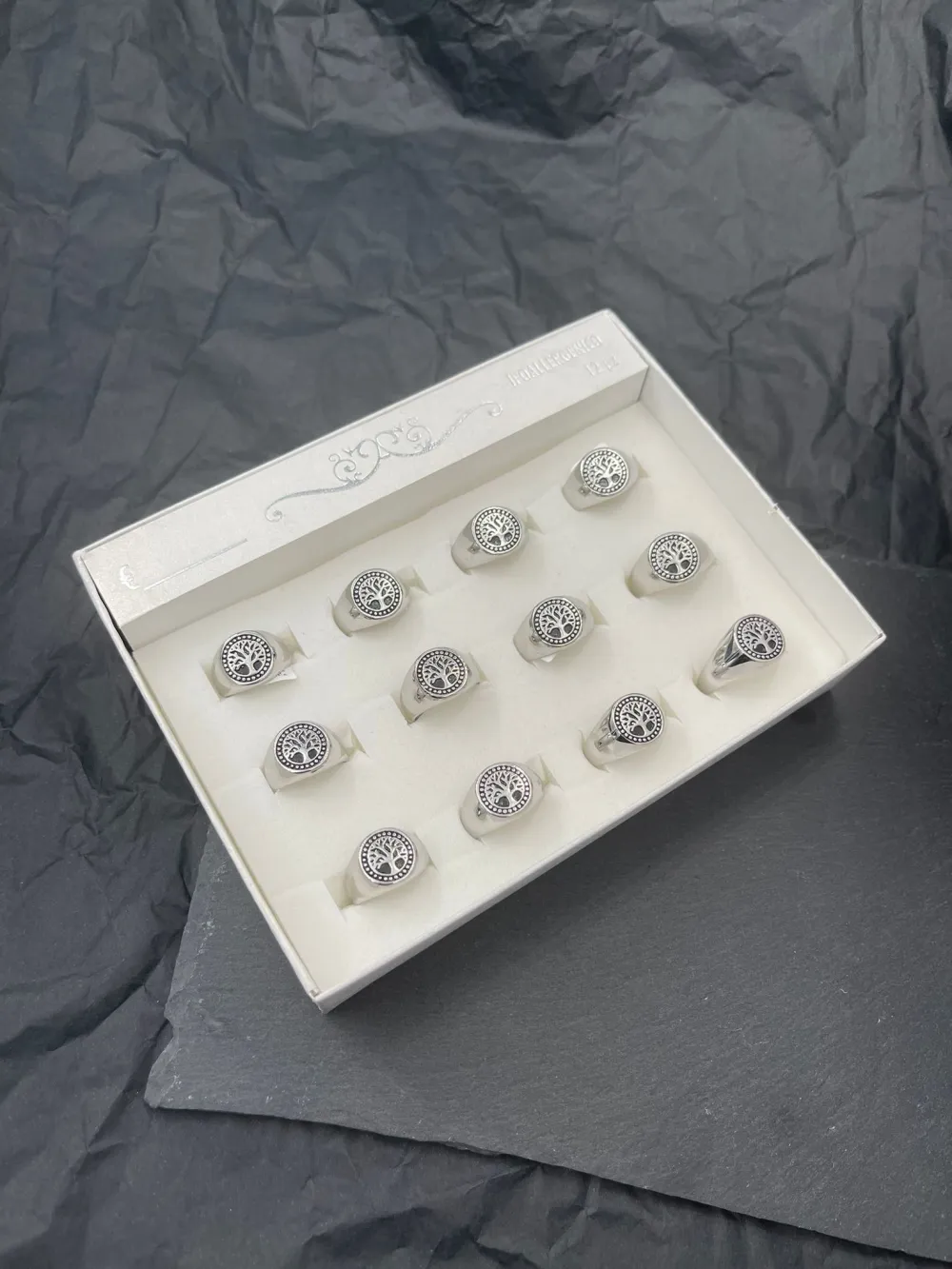 Albero della Vita-Anello in Acciaio con Misure - AAU-105-139