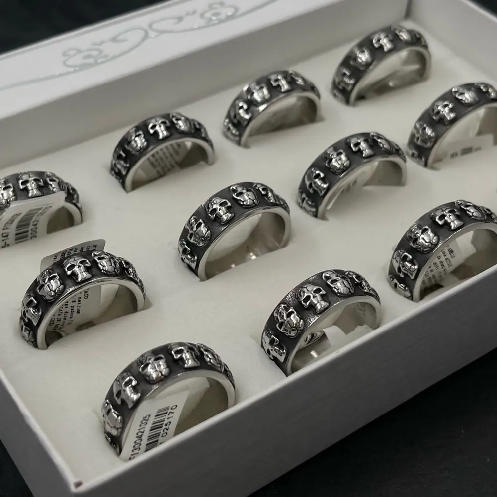 Fede con Teschio-Anello in Acciaio con Misure - AAU-105-147