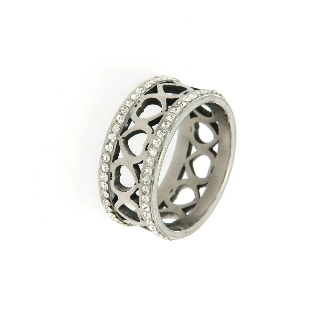 Cuore -12pz Anelli in Acciaio con Misura - AMM105-98-2