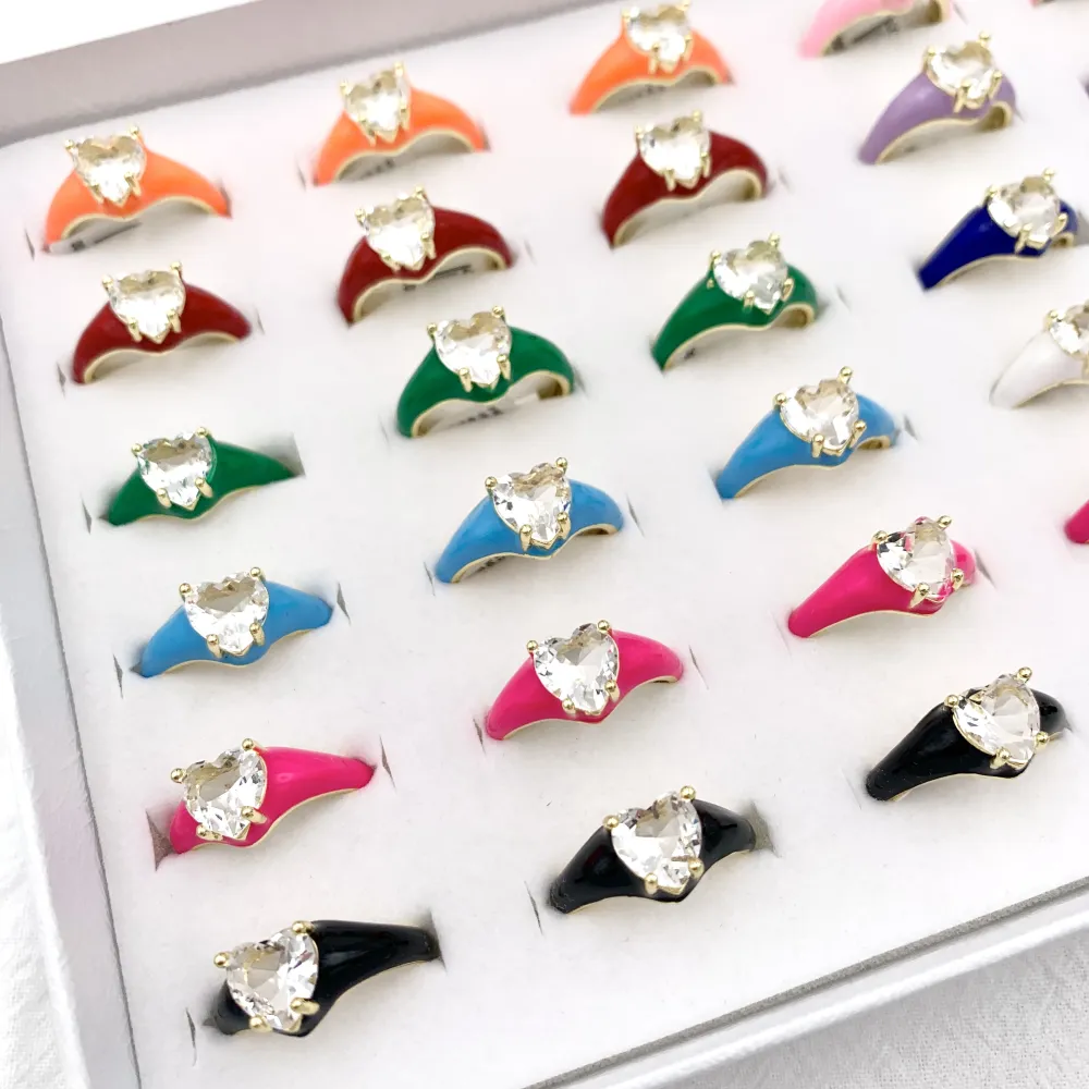 Cuore-36Pz Anelli Smaltati Regolabili - AMR-426-62