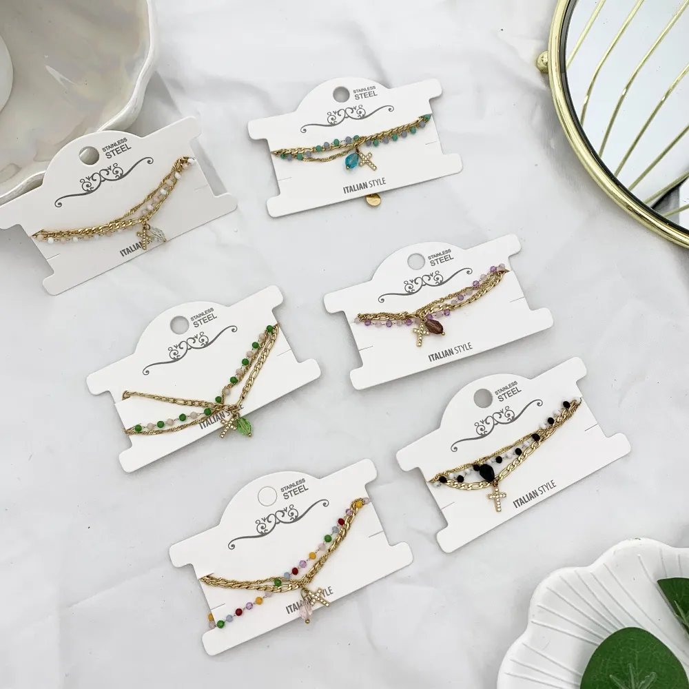 Multifili con Croce -Bracciale in Acciaio con Chiusura - BAC-103-AA1724B