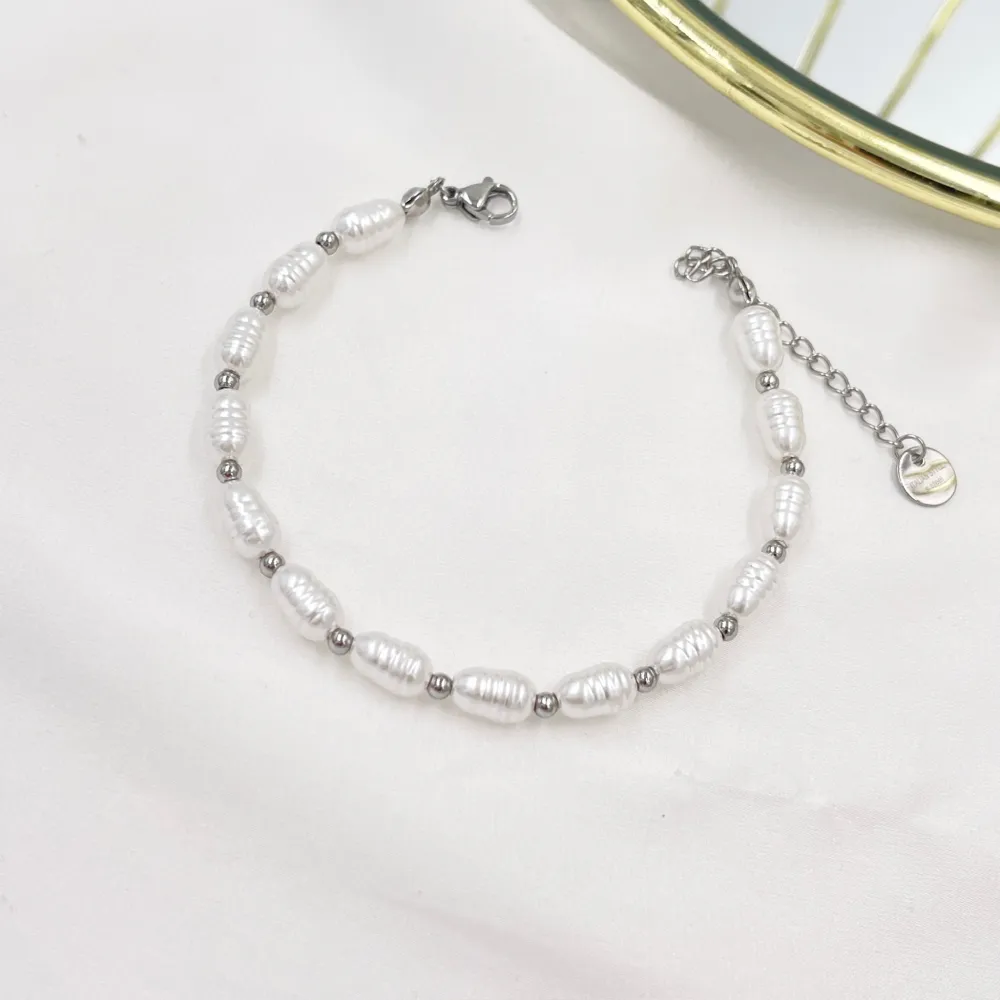 Perla Goccia-Bracciale in Acciaio - BAC-103-AA2007