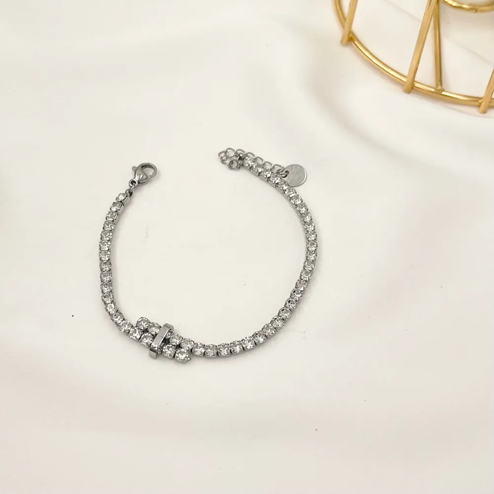 Tennis Doppio-Bracciale in Acciaio con Zirconia - BAC-103-AA2435B