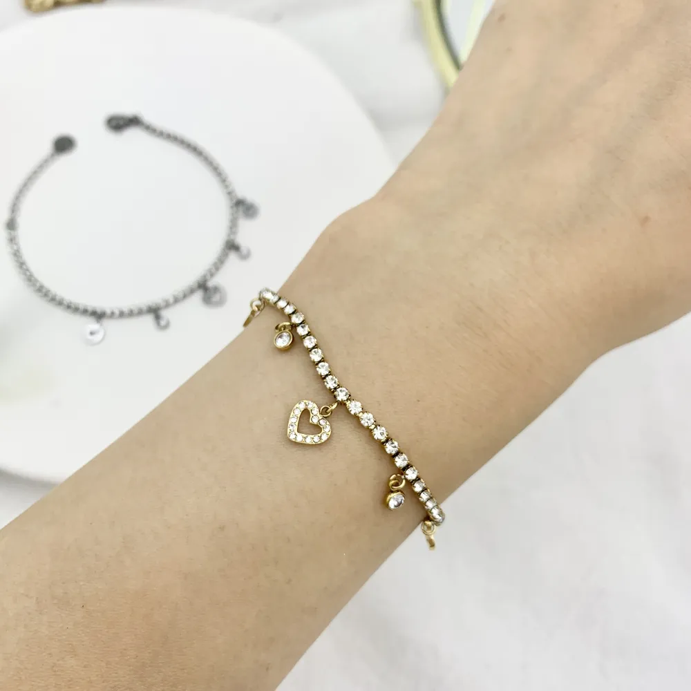 Tennis con Cuore Vuoto-Bracciale in Acciaio - BAC-103-AA2523B Cuore Vuoto