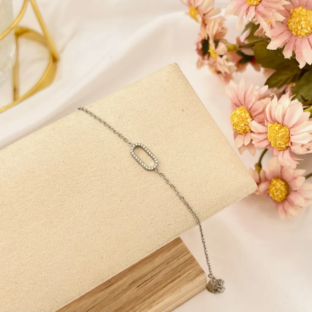 Cerchio Ovale-Bracciale in Acciaio con Chiusura - BAC-103-AA2829B