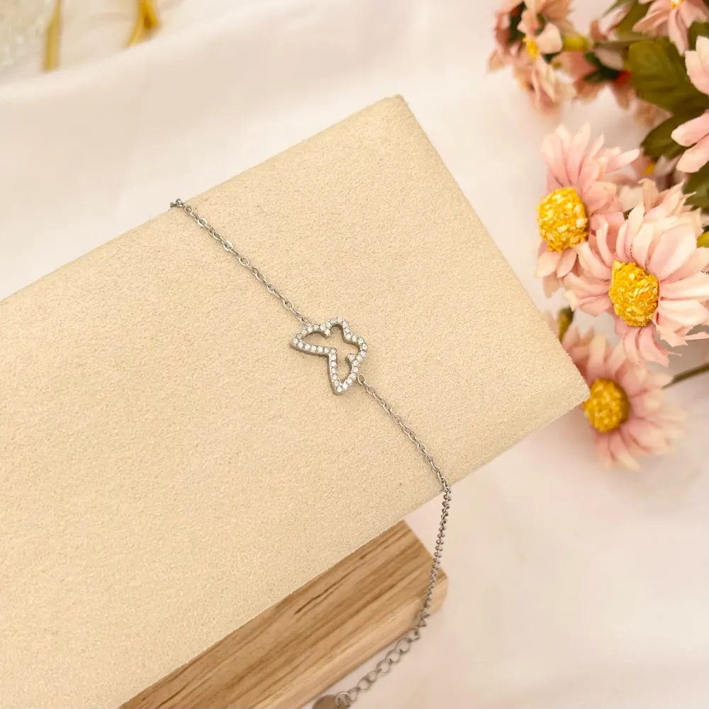 Farfalla-Bracciale in Acciaio con Chiusura - BAC-103-AA2832B