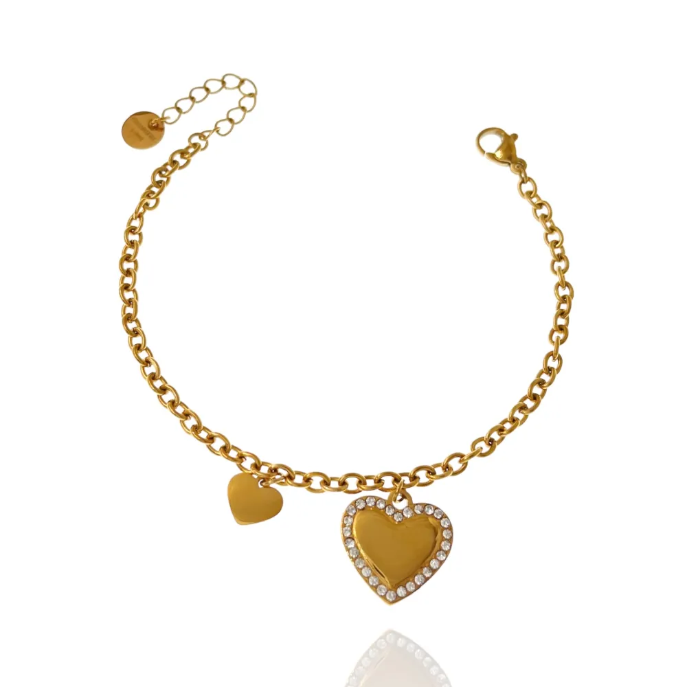 Cuore -Bracciale in Acciaio con Chiusura - BAC-103-AA2859B