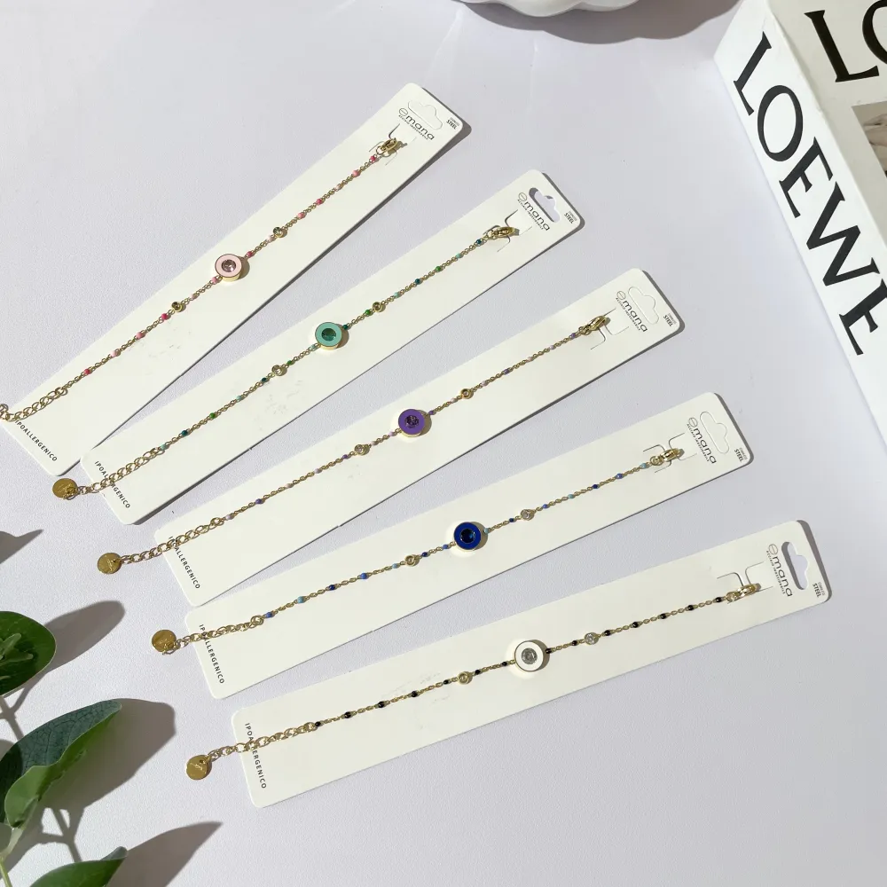 Punto Luce Colorato Smaltato-Bracciale in Acciaio - BAC-103-AA3421B