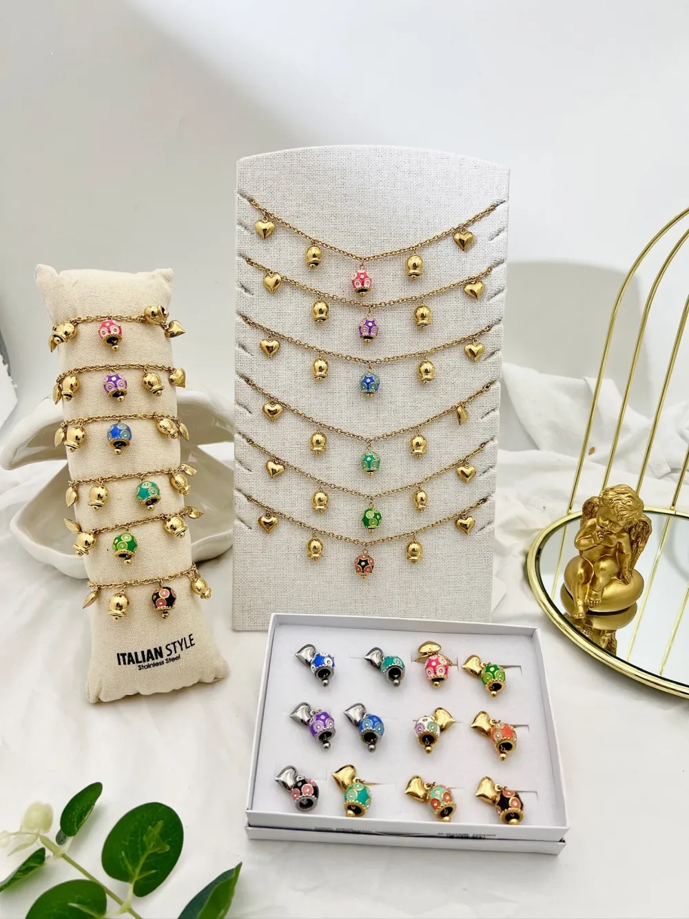 Campanello Smaltato--Bracciale in Acciaio con Chiusura - BAC-103-AA3423B