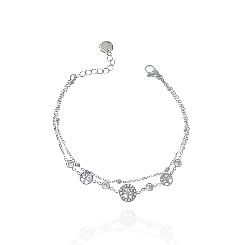 Doppio con Albero della Vita-Bracciale in Acciaio - BAC-103-AA3463B