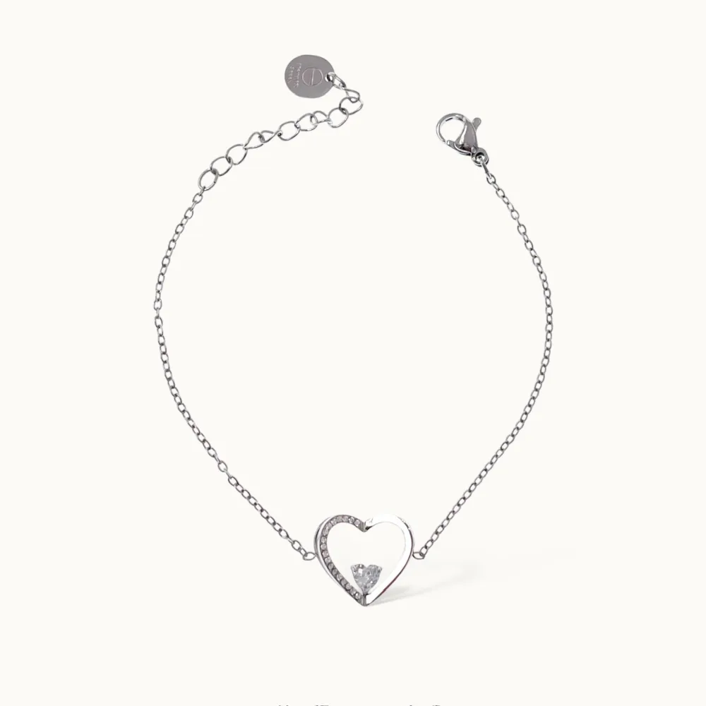 Cuore-Bracciale in Acciaio - BAC-103-AA4195B