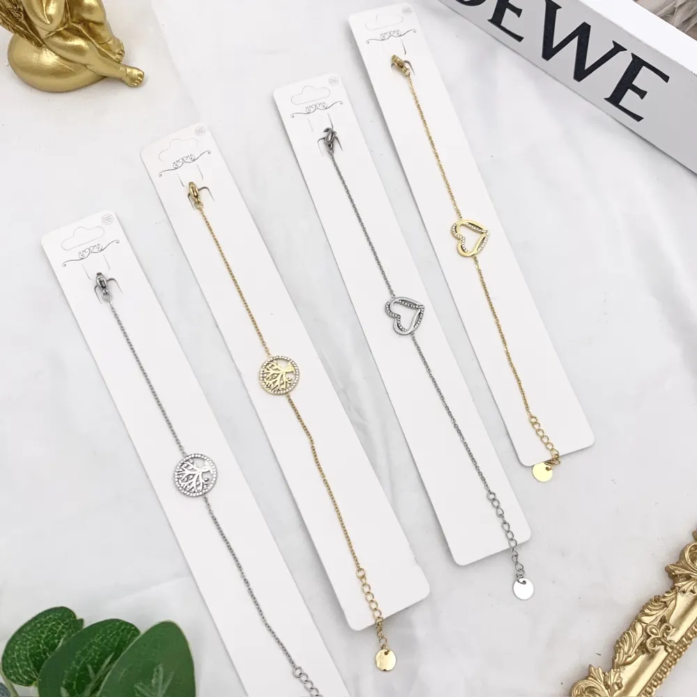 Albero della Vita con Zirconia-Bracciale in Acciaio con Chiusura - BAC-103-AA4302B