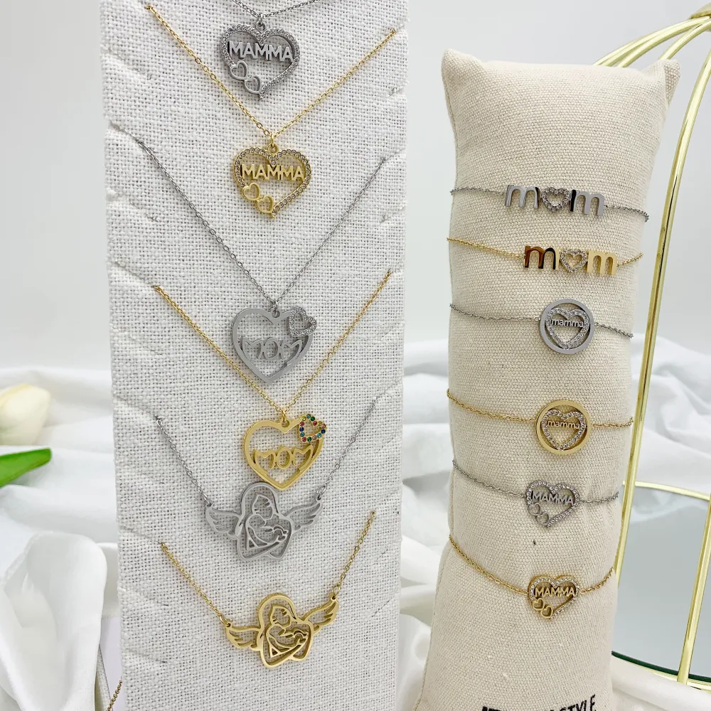 Mom Mamma-Bracciale in Acciaio e Zirconia - BAC-103-AA954B