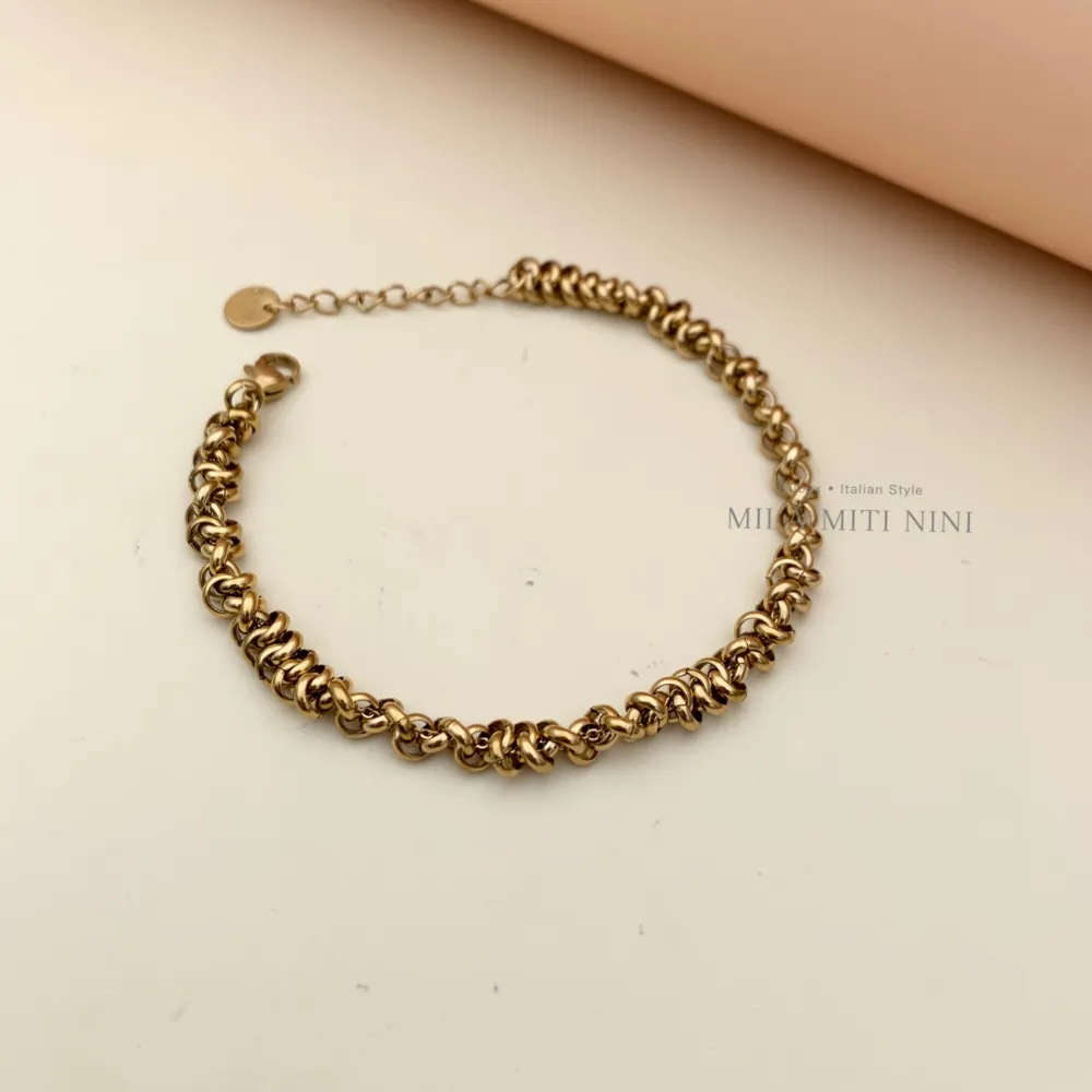 Catena ad Anellini-Bracciale in Acciaio con Chiusura - BAC208-220