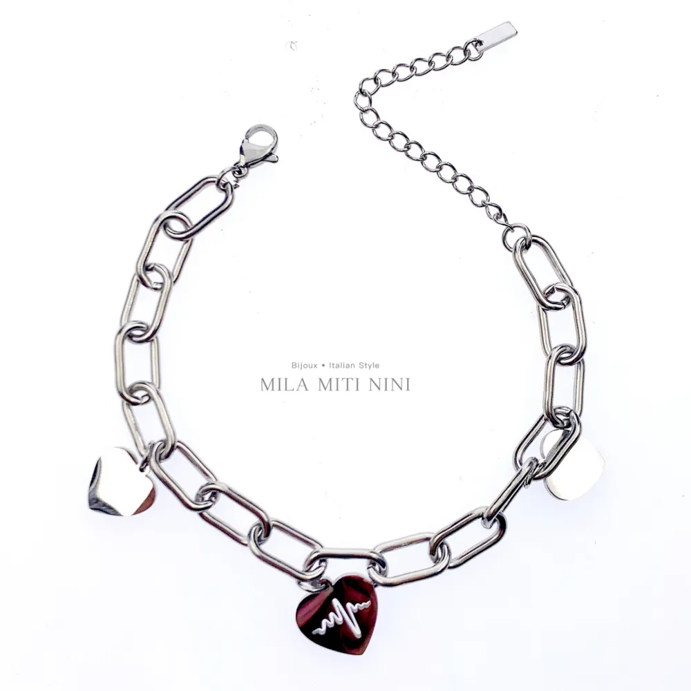 Battito Cuore -Bracciale in Acciaio con Chiusura - BAC413-1250