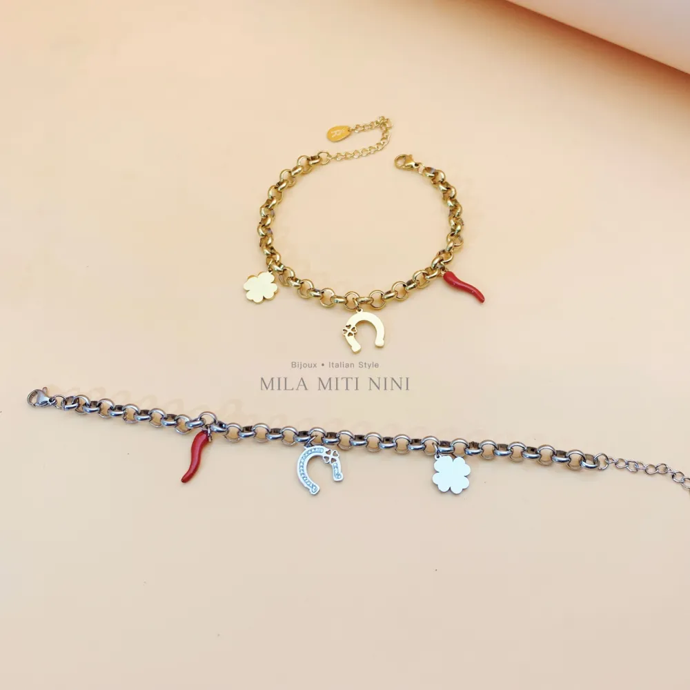 Fortuna-Bracciale in Acciaio con Chiusura - BAC413-1254