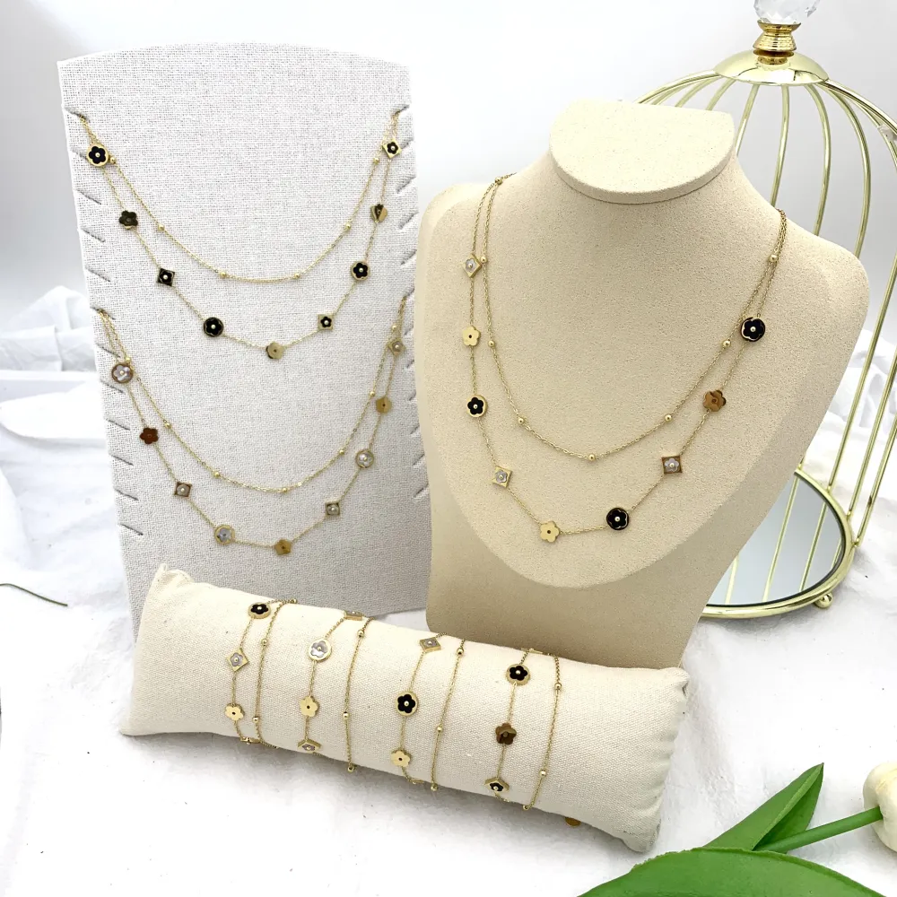 Doppio con Fiore-Bracciale in Acciaio - BAC-413-1305