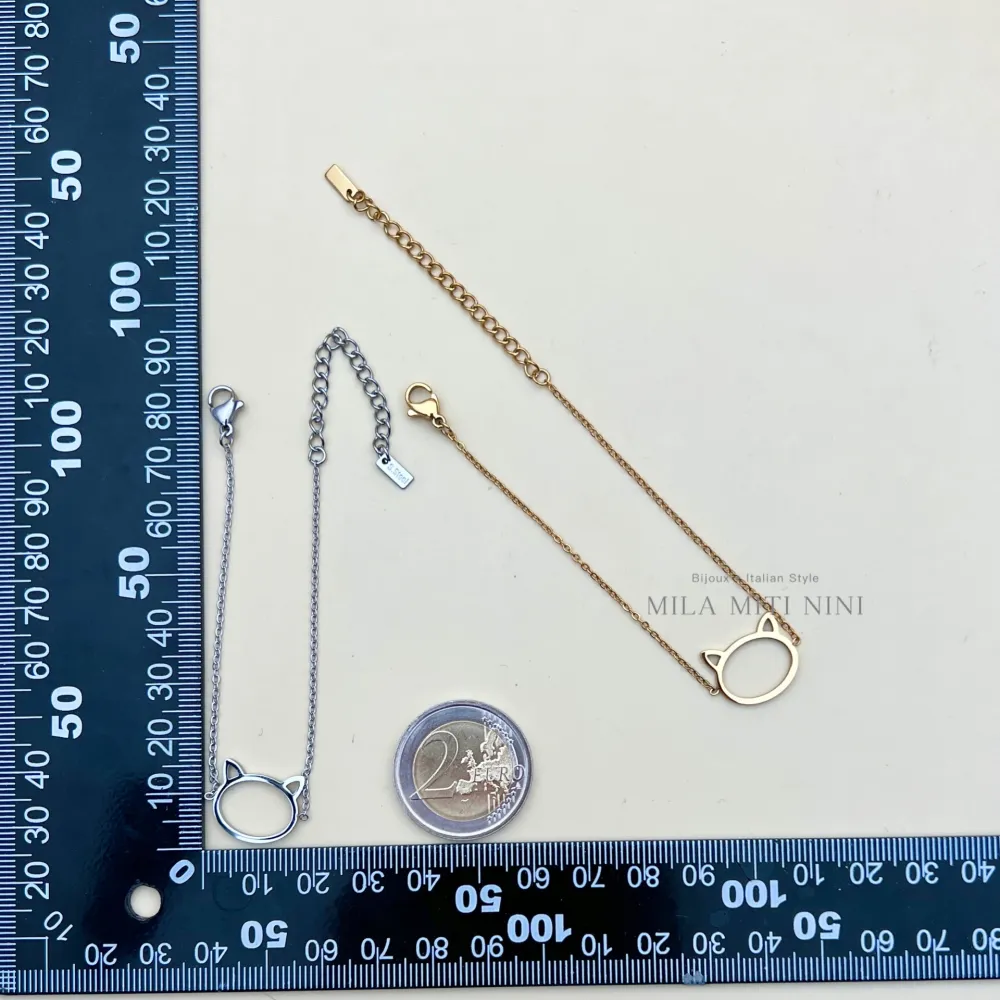 Gatto Liscio-Bracciale in Acciaio con Chiusura - BAC413-1355