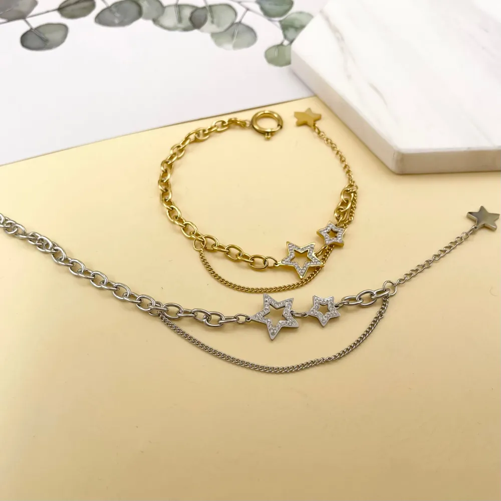 Stella-Bracciale in Acciaio con Chiusura - BAC-413-1515