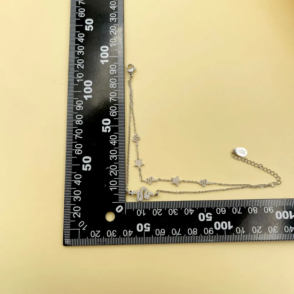 Doppio con Serpente Stella-Bracciale in Acciaio con Chiusura - BAC-413-1644