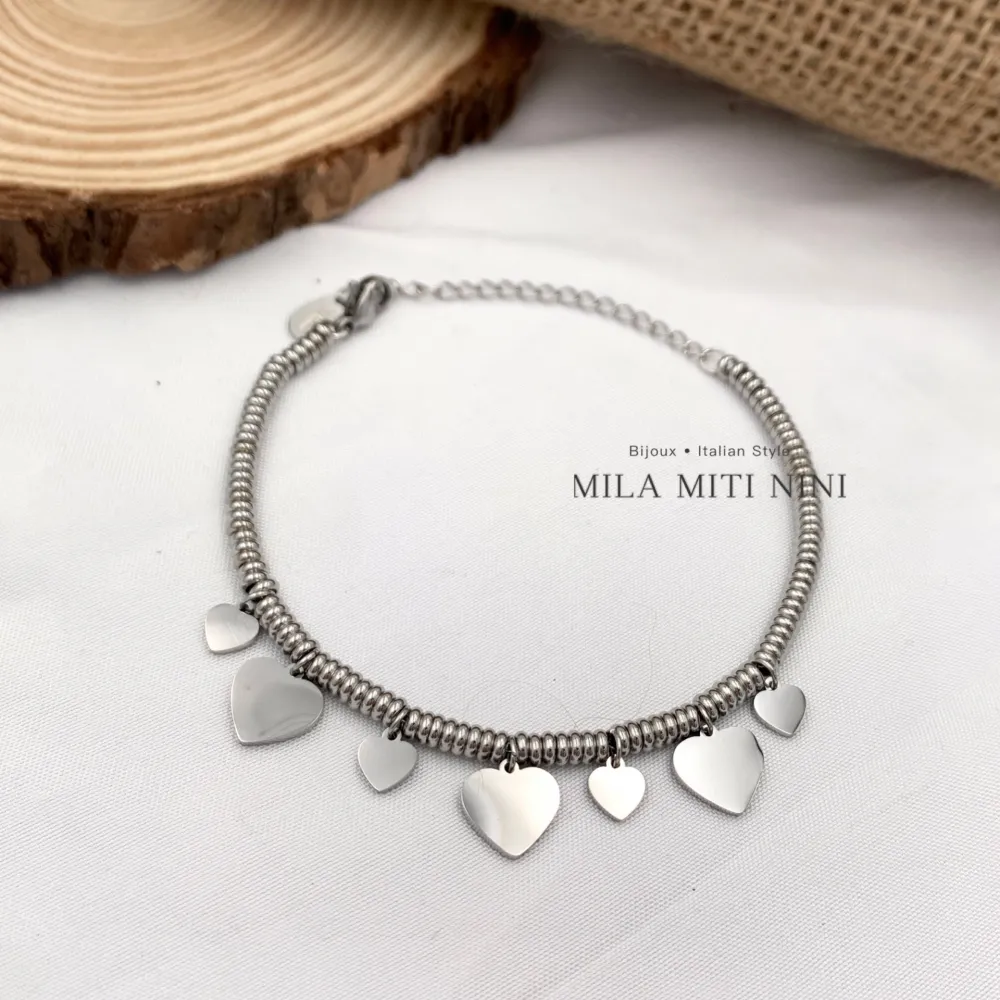 Cuore-Bracciale in Acciaio con Chiusura - BAC-413-1668A