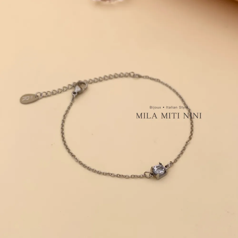 Punto Luce 5mm a 4 Griffe-Bracciale in Acciaio con Chiusura - BAC-413-1722