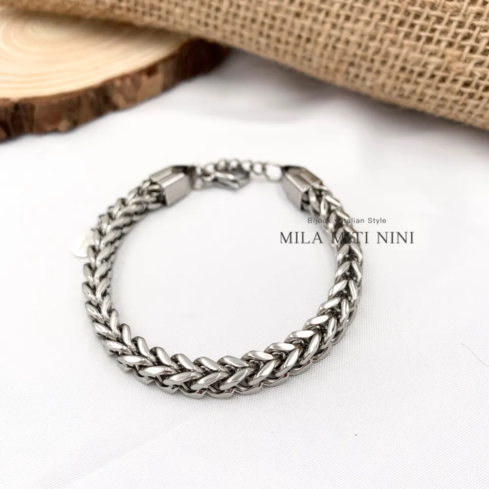 Catena-Bracciale in Acciaio con Chiusura - BAC-413-1766