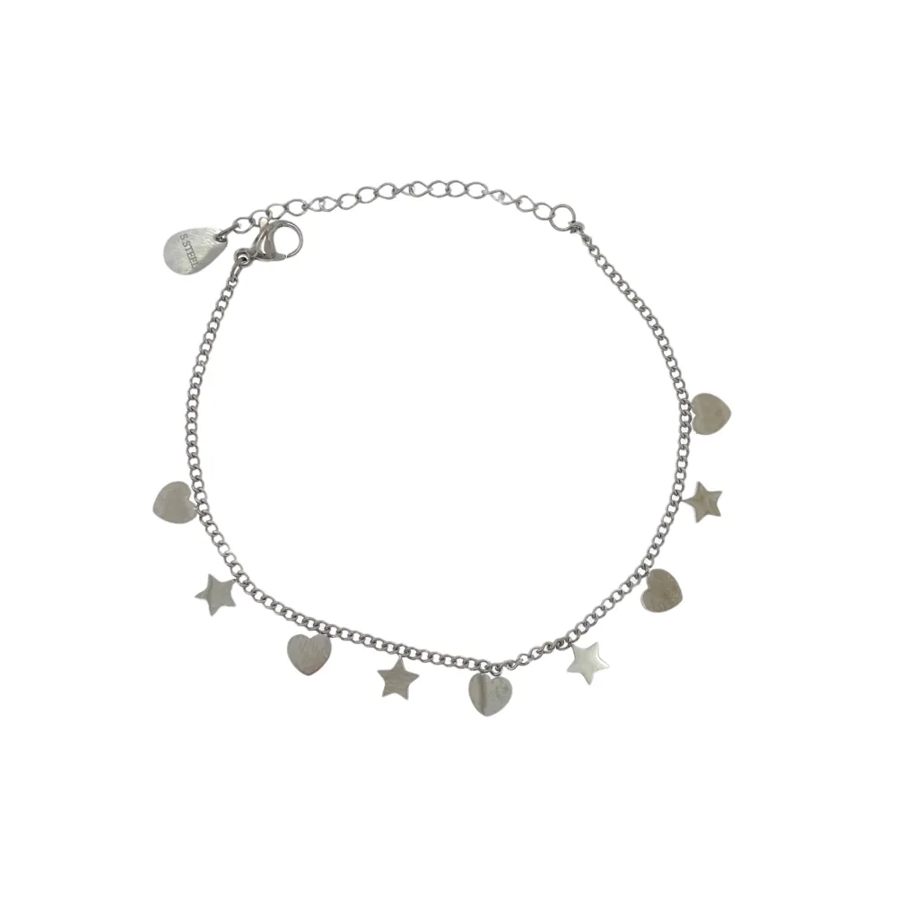 Cuore Stella-Bracciale in Acciaio con Chiusura - BAC-413-2025A