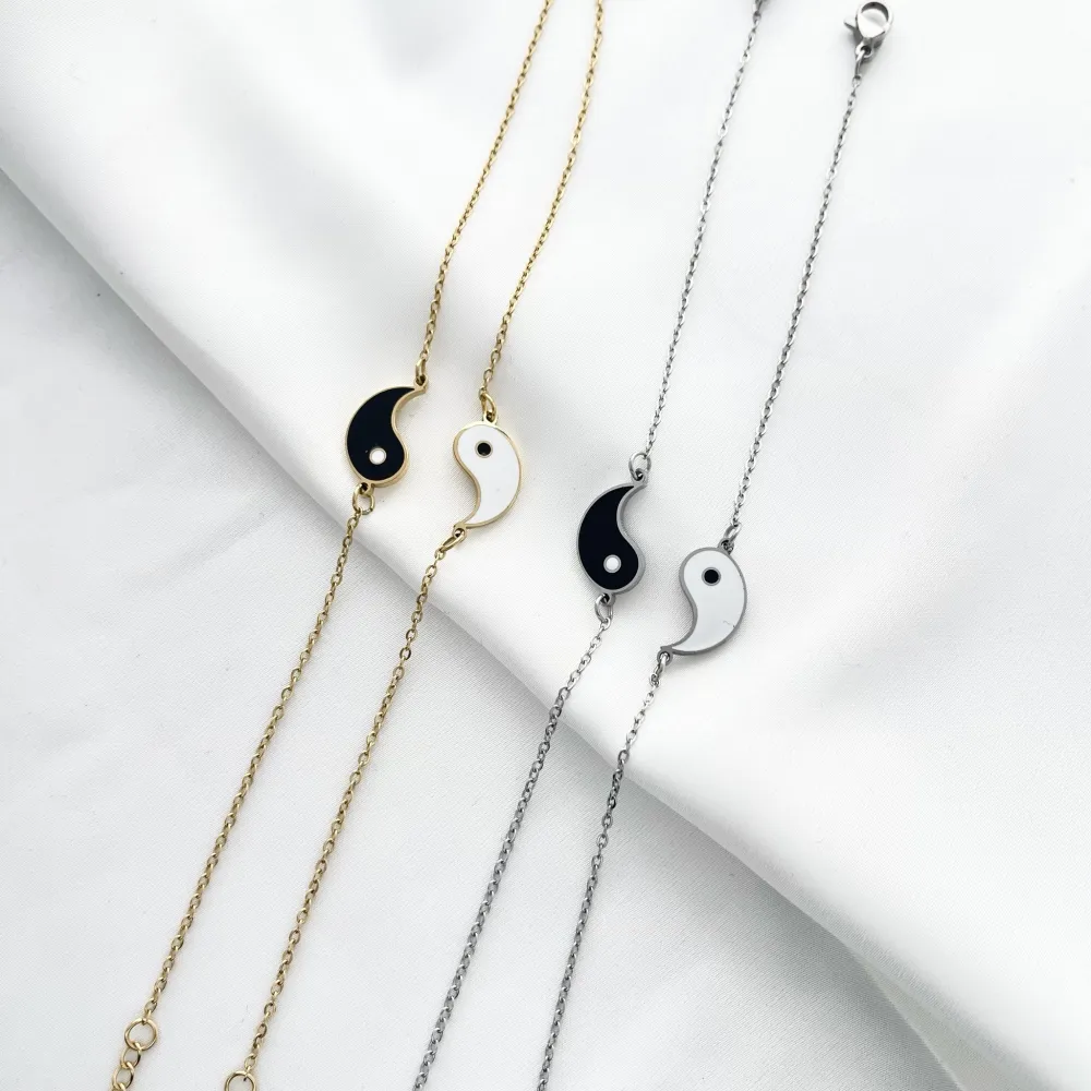 Ying Yang per Coppia-Due Bracciali in Acciaio - BAC-413-2042