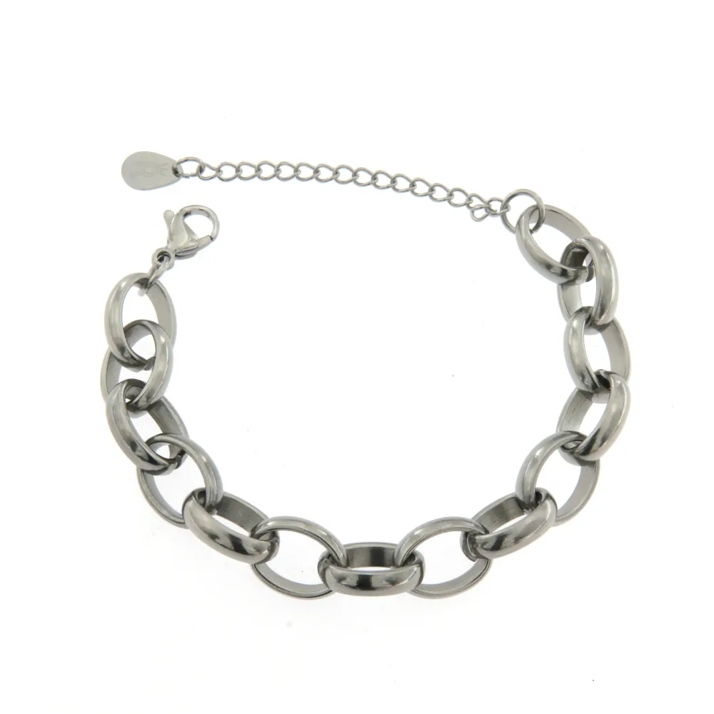 BAC6608-Catena 10mm- Bracciale in Acciaio con Chiusura - BAC-413-2088  10mm- Bracciale in Acciaio con Chiusura