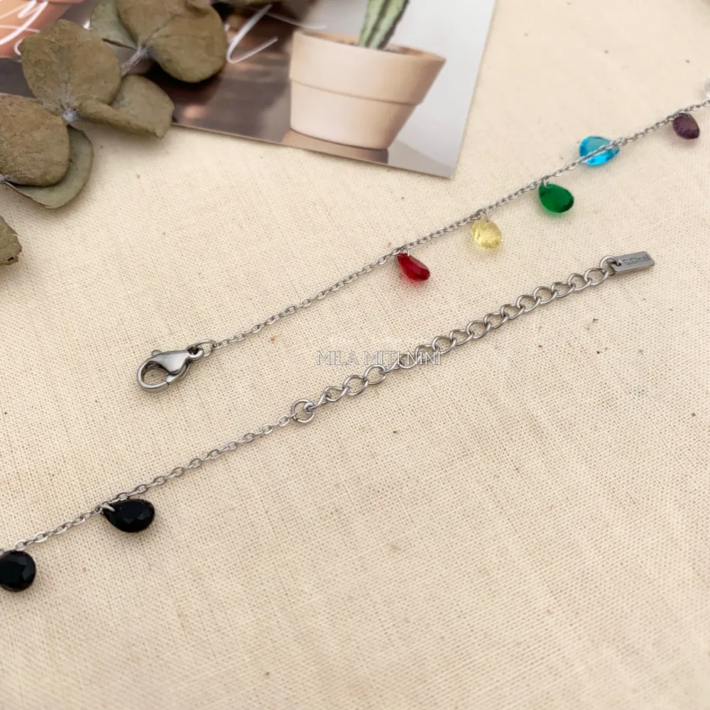 BAC413-2405-P.luci a Goccia-Bracciale in Acciaio - BAC413-2405