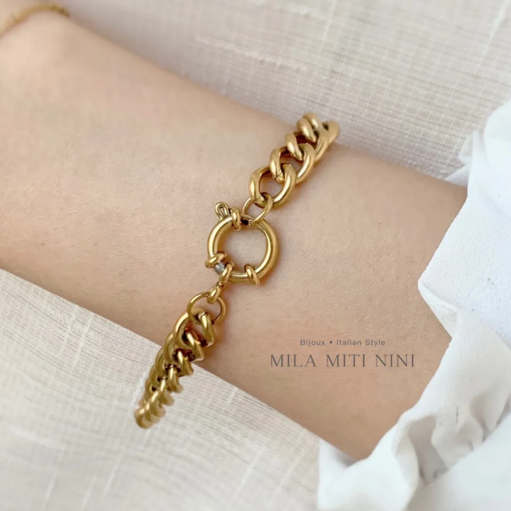 Groumette 8mm-Bracciale in Acciaio con Chiusura - BAC-413-2514