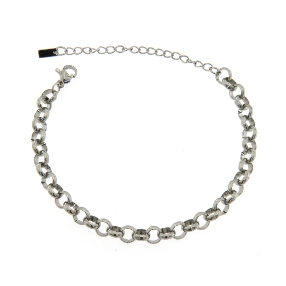 BAC6609-Catena 6mm- Bracciale in Acciaio con Chiusura - BAC-413-2715A