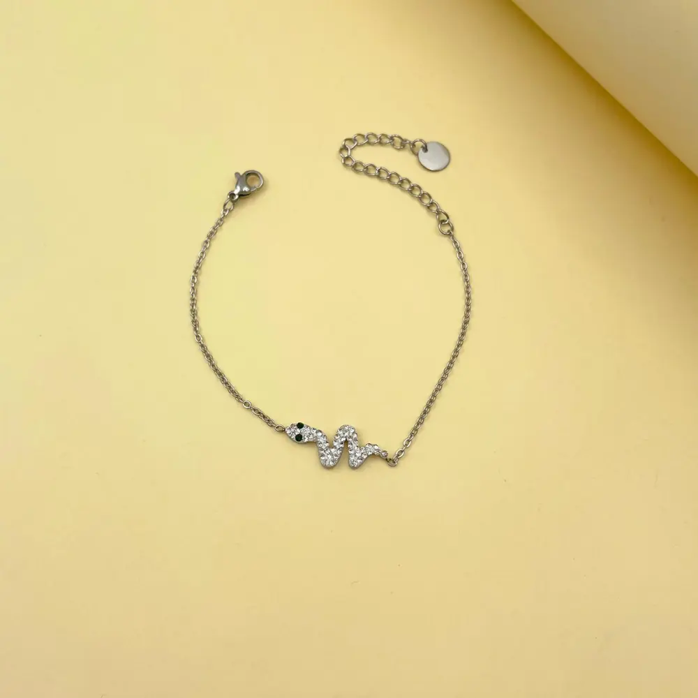 Serpente con Strass-Bracciale in Acciaio - BAC413-416