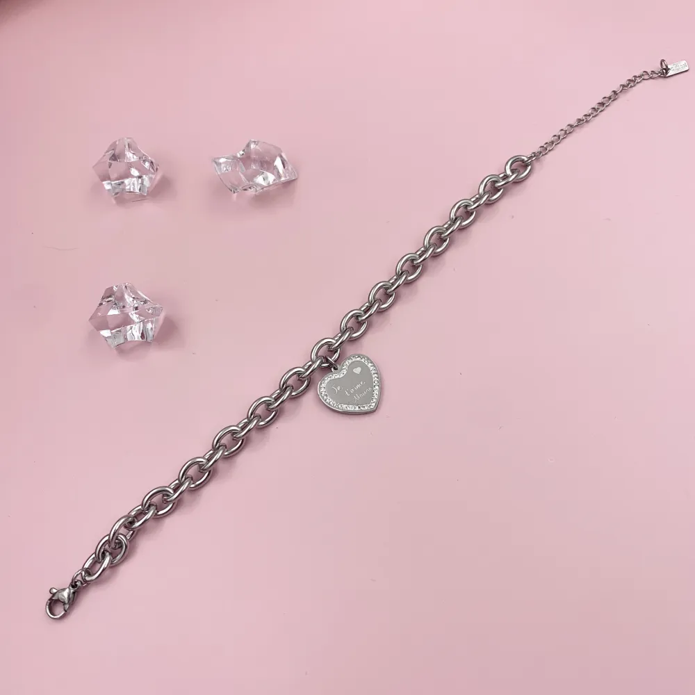 BAC6725-Je t'aime Maman-Bracciale in Acciaio con Chiusura - BAC6725-Je t'aime Maman-Bracciale in Acciaio con Chiusura