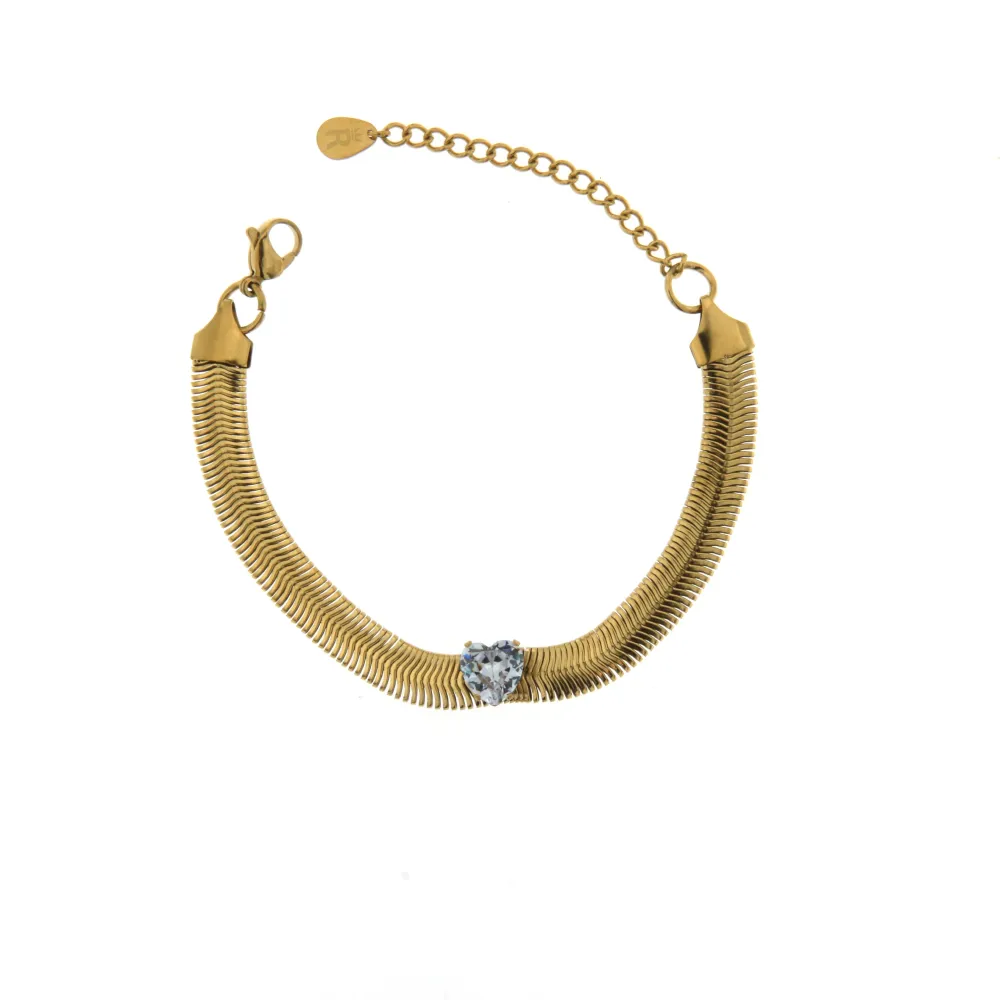 BAC6796-Serpente Cuore-Bracciale con Chiusura in Acciaio - BAC6796-Serpente Cuore-Bracciale con Chiusura in Acciaio