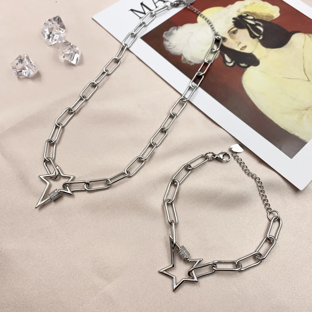 BAC7065-Stella Zirconia-Bracciale in Acciaio - BAC7065-Stella Zirconia-Bracciale in Acciaio