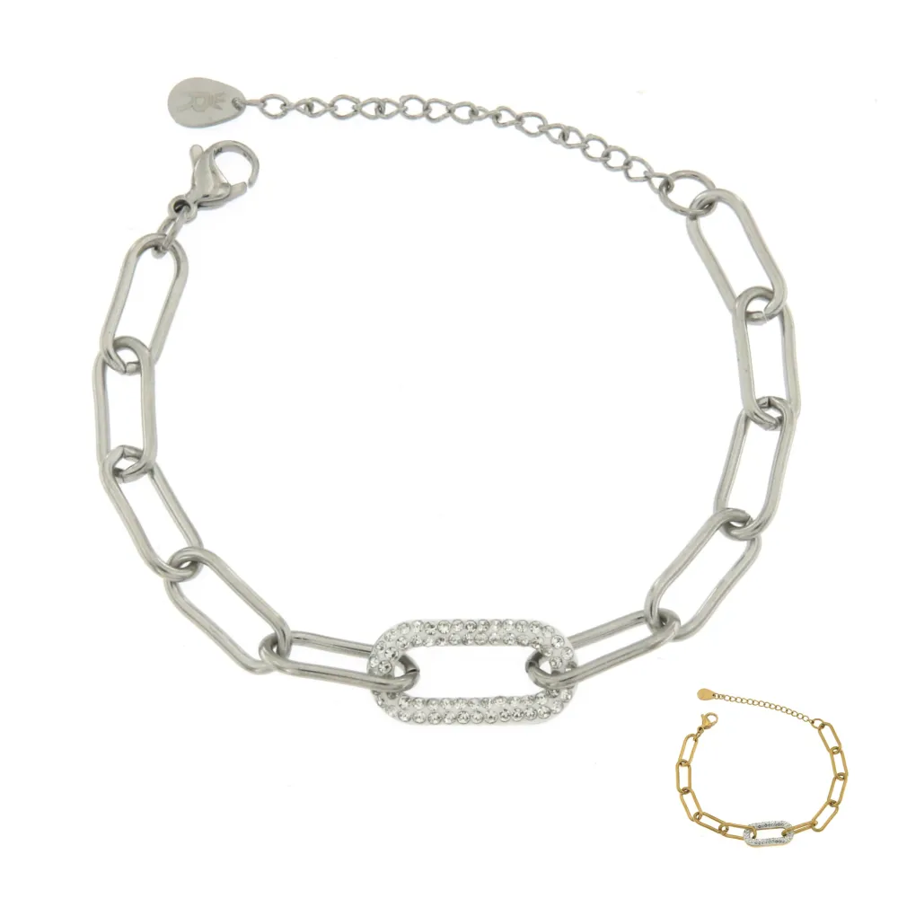 BAC7070-Ovale Piccolo-Bracciale in Acciaio - BAC7070-Ovale Piccolo-Bracciale in Acciaio