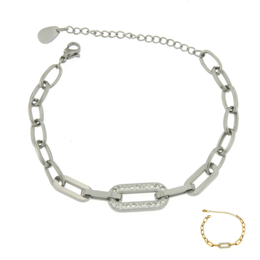 BAC7072-Ovale- Bracciale in Acciaio - BAC7072-Ovale- Bracciale in Acciaio