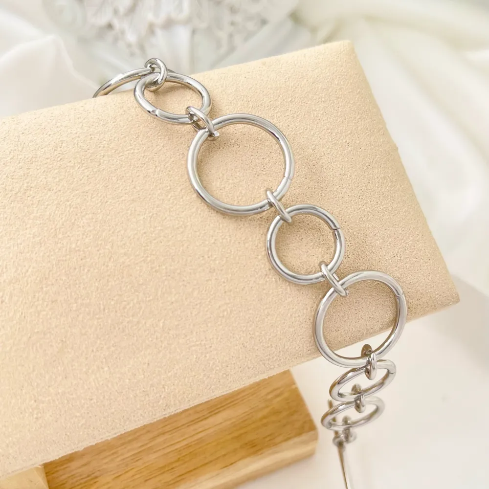 Catena Cerchio -Bracciale in Acciaio con Chiusura - BAC-732-96