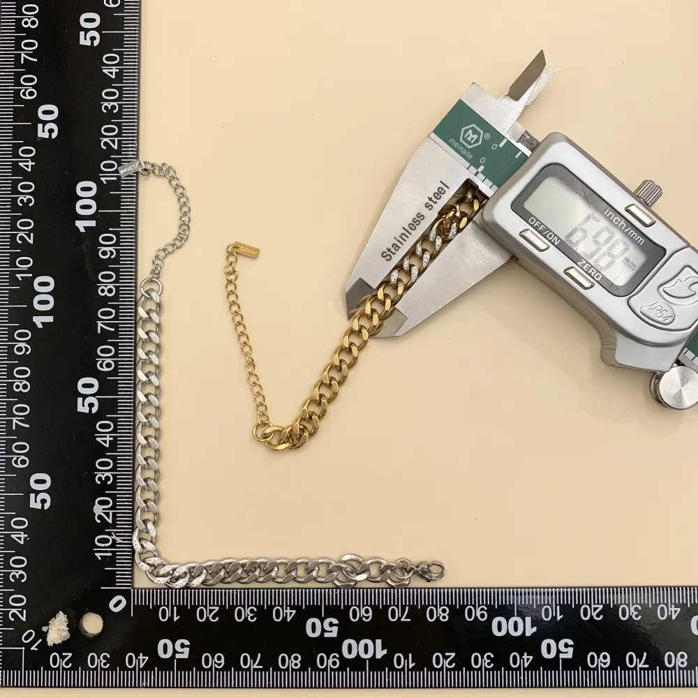 BAC7466-Groumette con Strass -Bracciale in Acciaio - BAC7466-Groumette con Strass -Bracciale in Acciaio