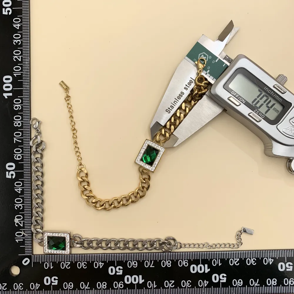 BAC7467-Groumette Rettangolo -Bracciale in Acciaio - BAC7467-Groumette Rettangolo -Bracciale in Acciaio