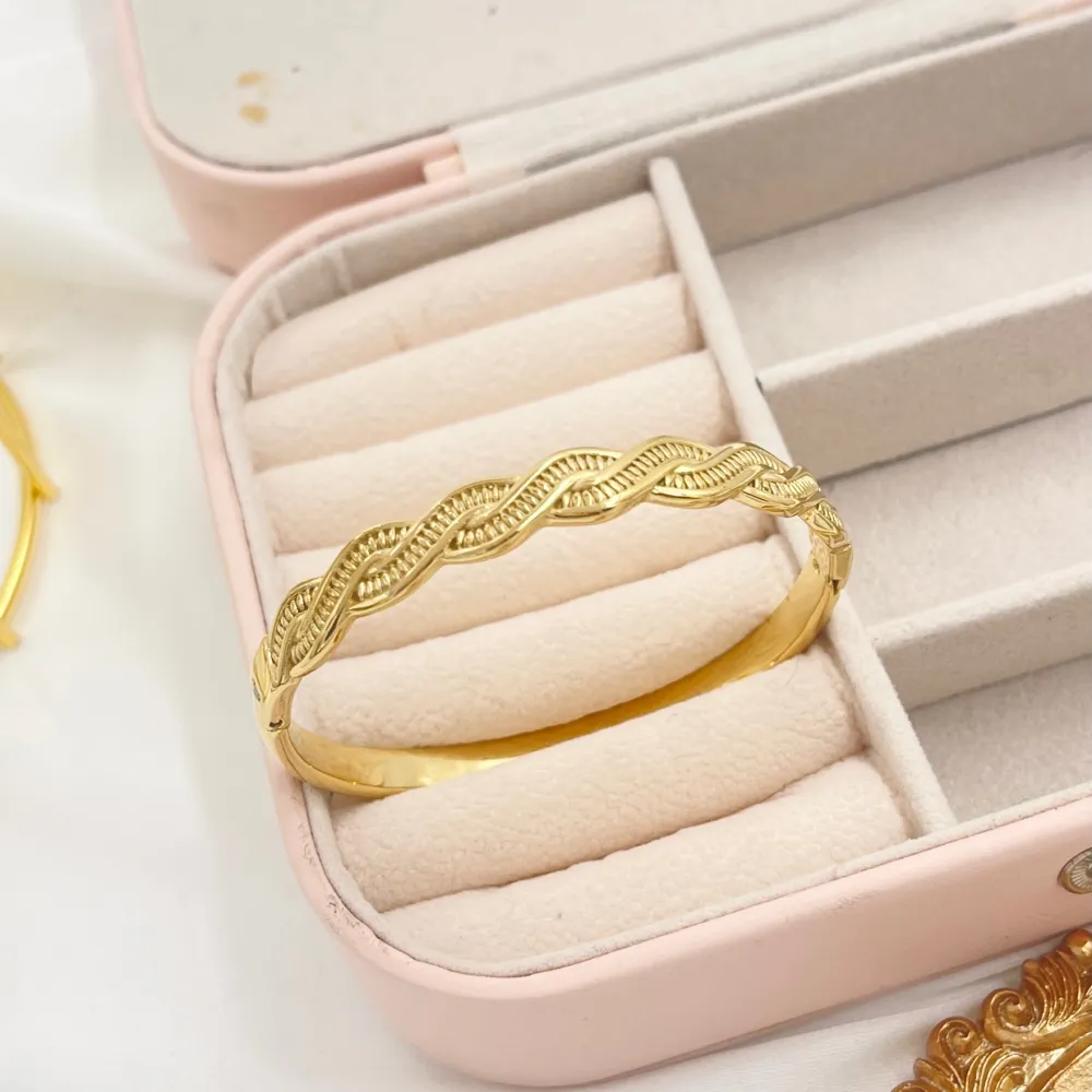 Intrecciato-Bracciale Rigido in Acciaio - BAR-413-009