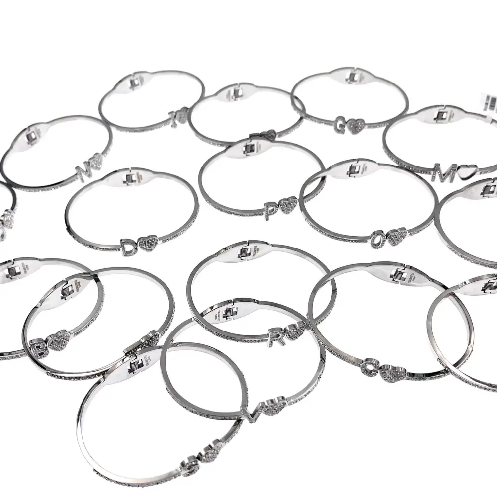 Iniziale-Bracciale Rigido in Acciaio - BAR413-1083